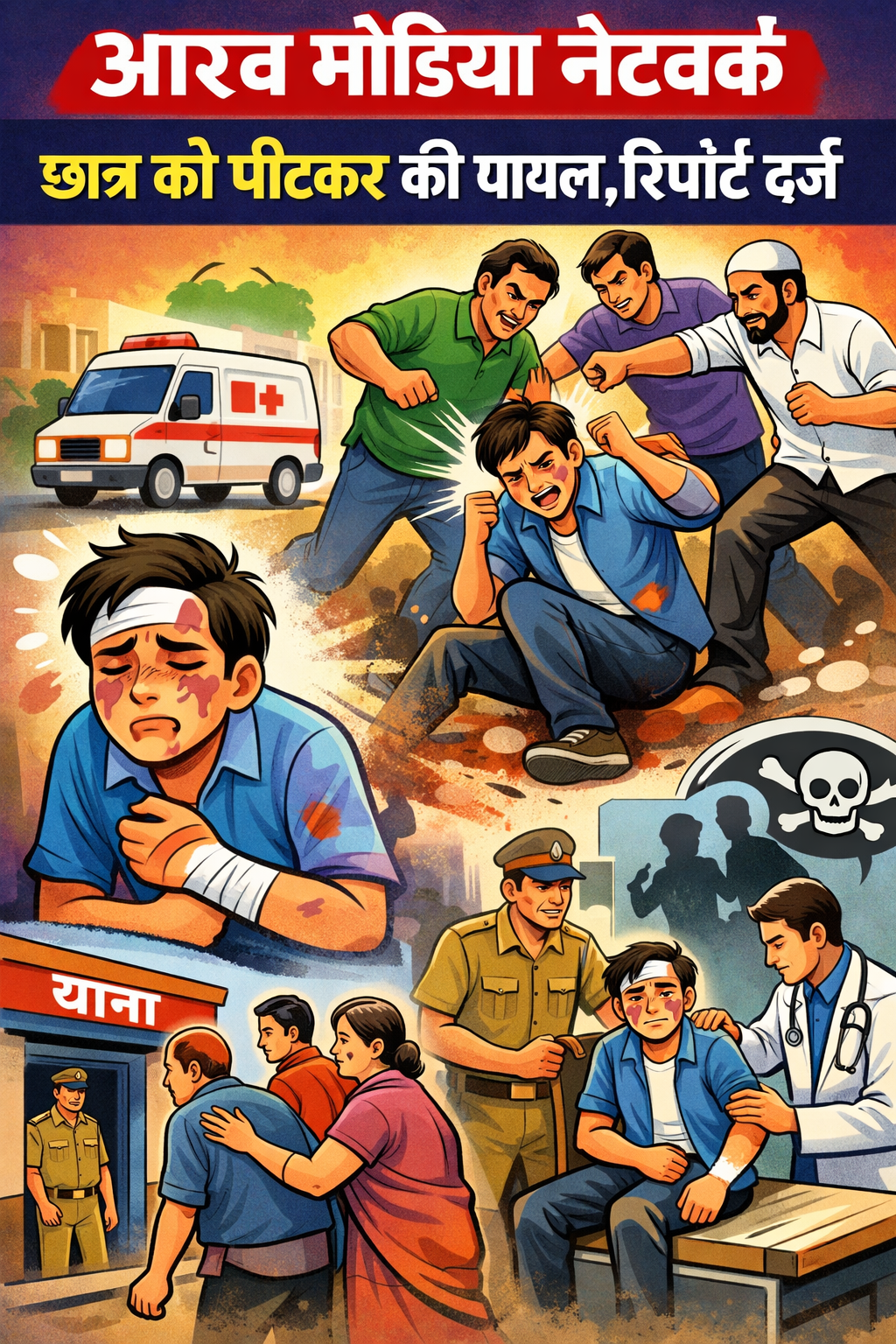 छात्र को पीटकर किया घायल,रिपोर्ट दर्ज